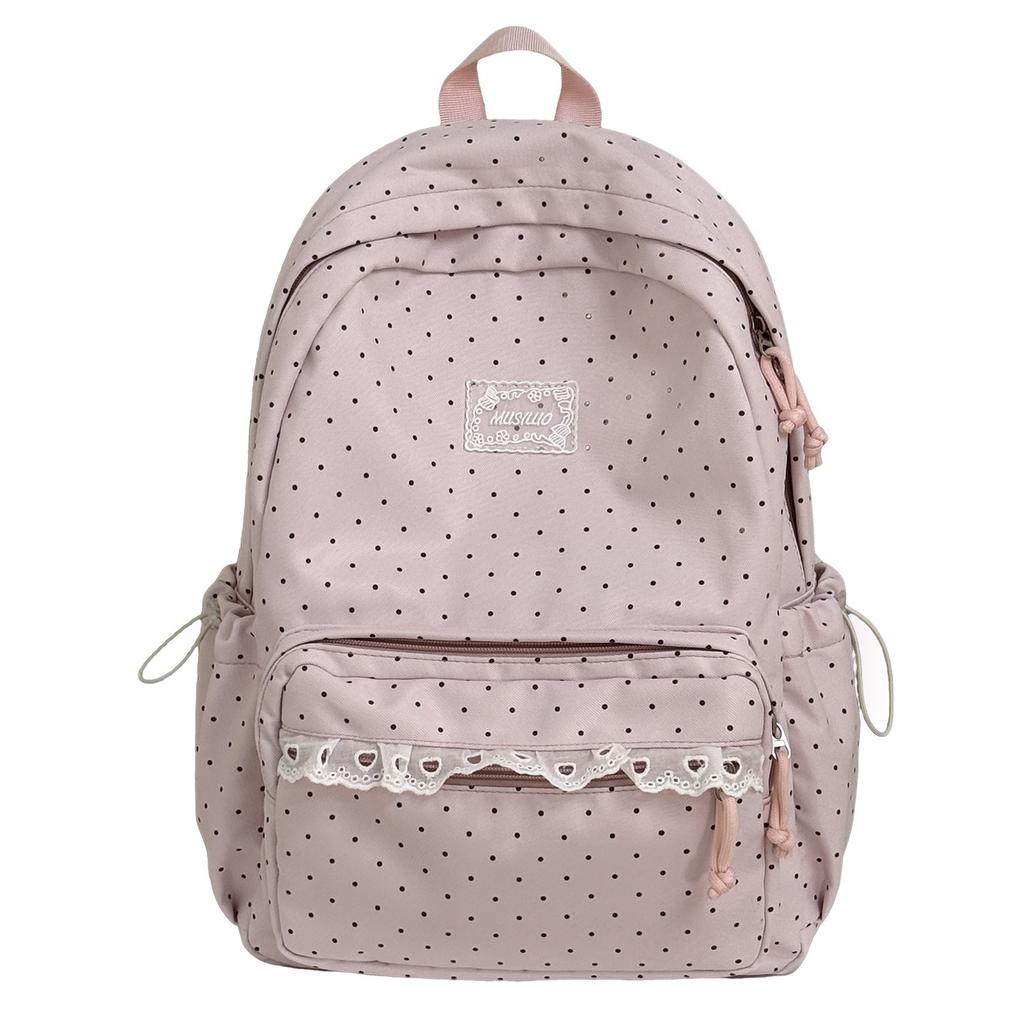 Schoolbag corduroy cute girl heart backpack, Korean ins small fresh junior high school student schoolbag women's lightweight backpack
