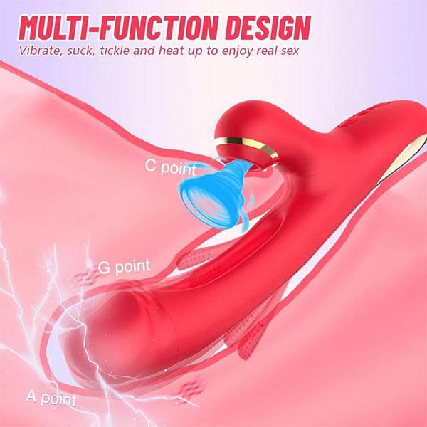 3 In 1 Retractable Vibrator Clitoral Stimulator Vaginal Sucking G-spot Massager Smart Heated Masturbator Female Sex Toys