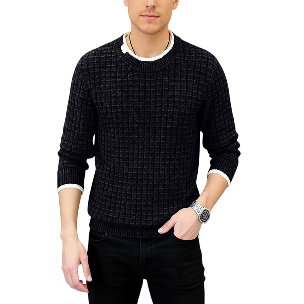 Men's  Fashion  Knitting  Pullover  Long Sleeves  Loose  Flip Collar  Sweater