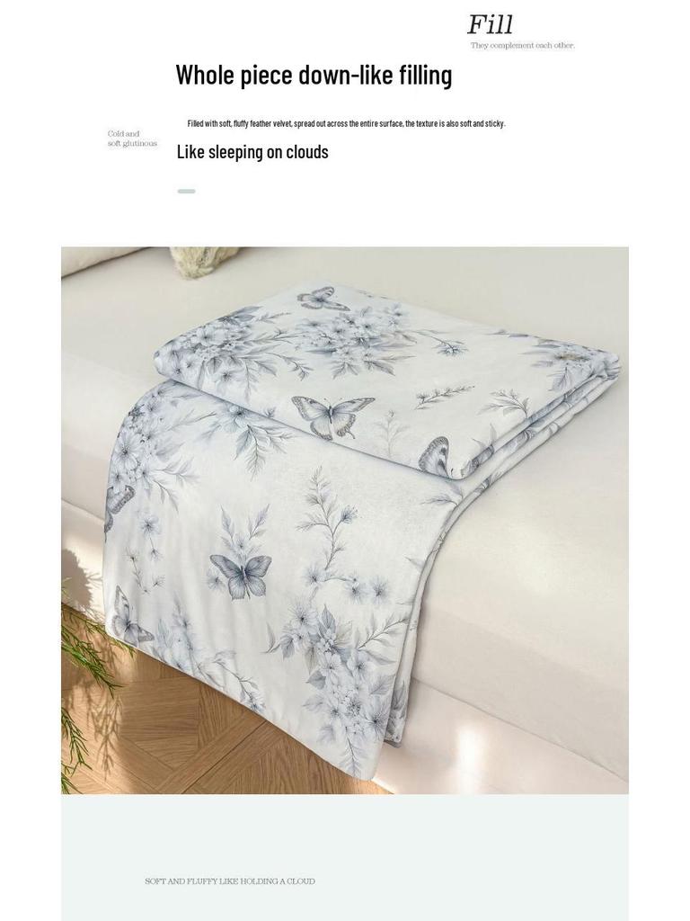 Summer Silk Quilt: Digital Print Floral Air Conditioning Comforter