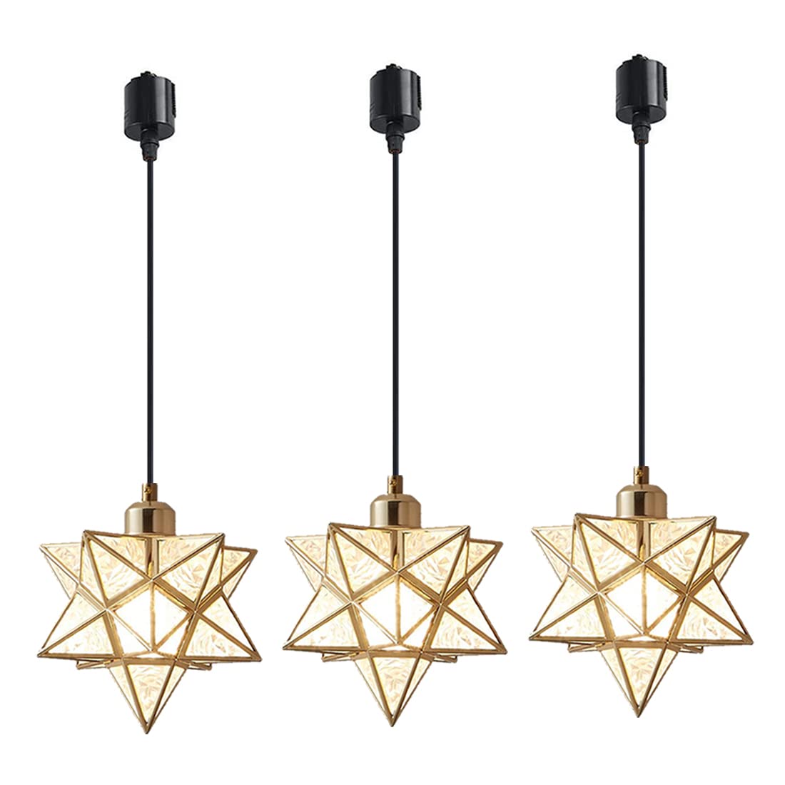 

Chic, Scandinavian-style pendant light for duct rails. Glass pendant light for living and dining. Set of 3.