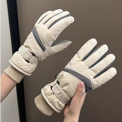 Fleece and Thickened Gloves Touch Screen for Couples and Young People  Windproof and Warm  Finger Skiing Gloves  Winter Cycling