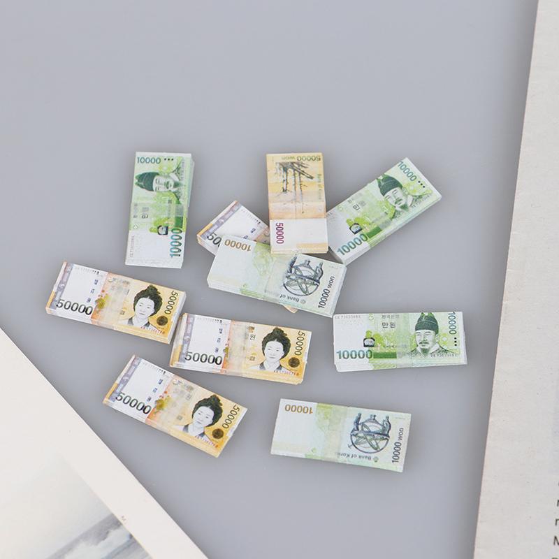 5Pcs 1:12 Dollhouse Miniature Won Simulation Banknote Diy Decor Accessories