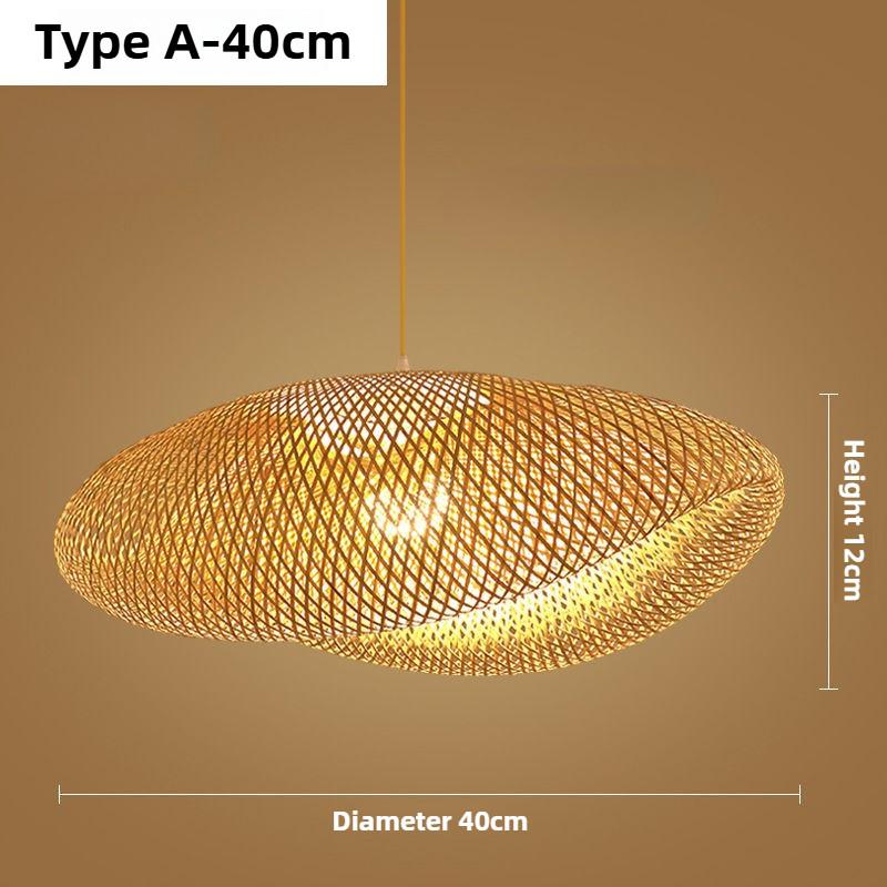 Bamboo Lantern Pendant Lamp Japanese Style Retro Hanging Chandelier Restaurant/Teahouse Bar Ceiling Lighting Fixture