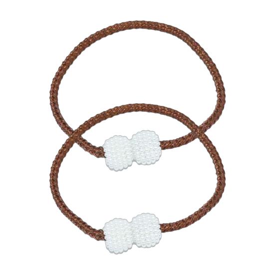 1 Pair Magnetic Curtain Tiebacks, Woven Rope Beaded Curtain Holders, Decorative Drapery Holdbacks for Living Room Bedroom