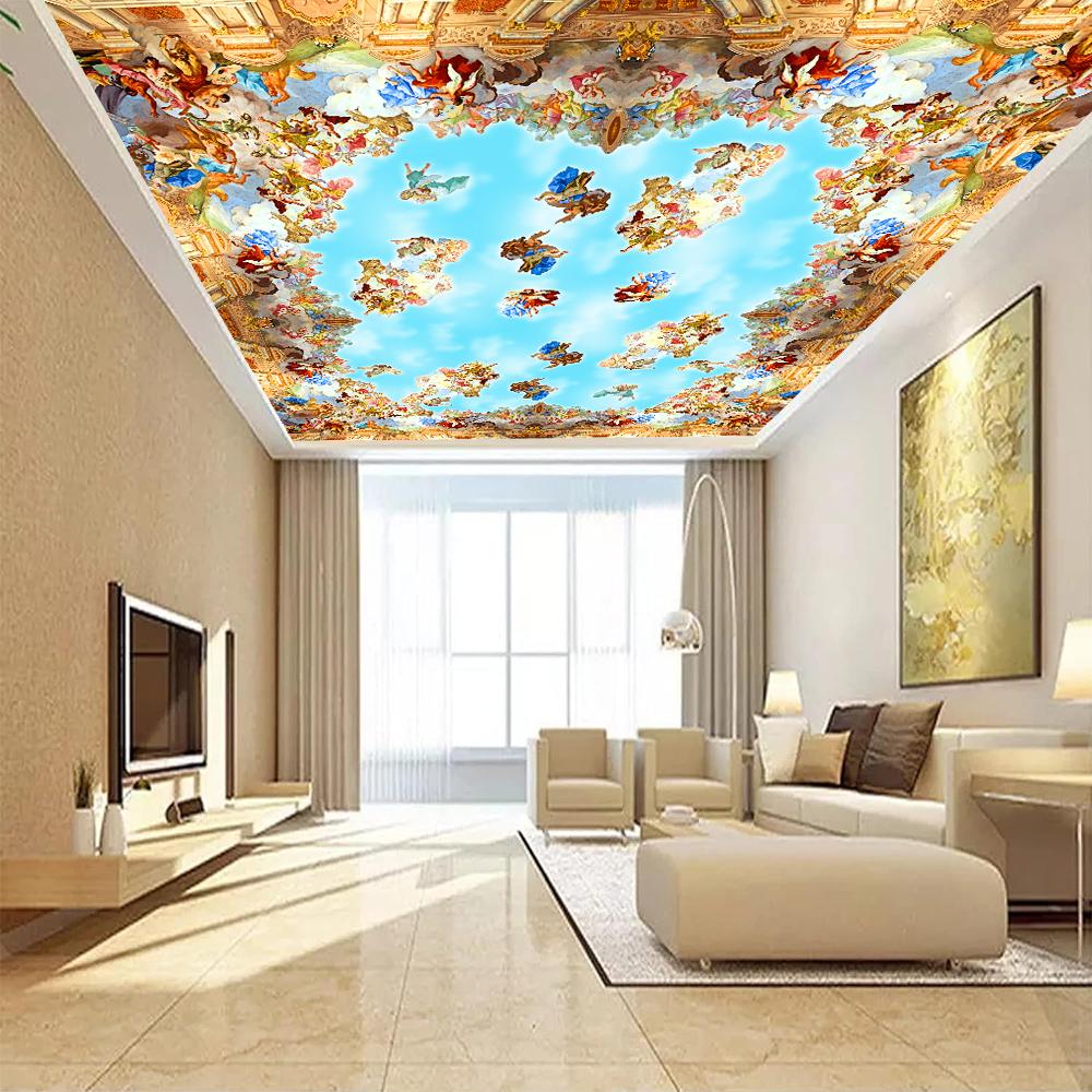 Fototapet Fotografii Pentru Pereți 3d Retro Tapet Europei Cer Nori Frescuri Îngeri Tapet