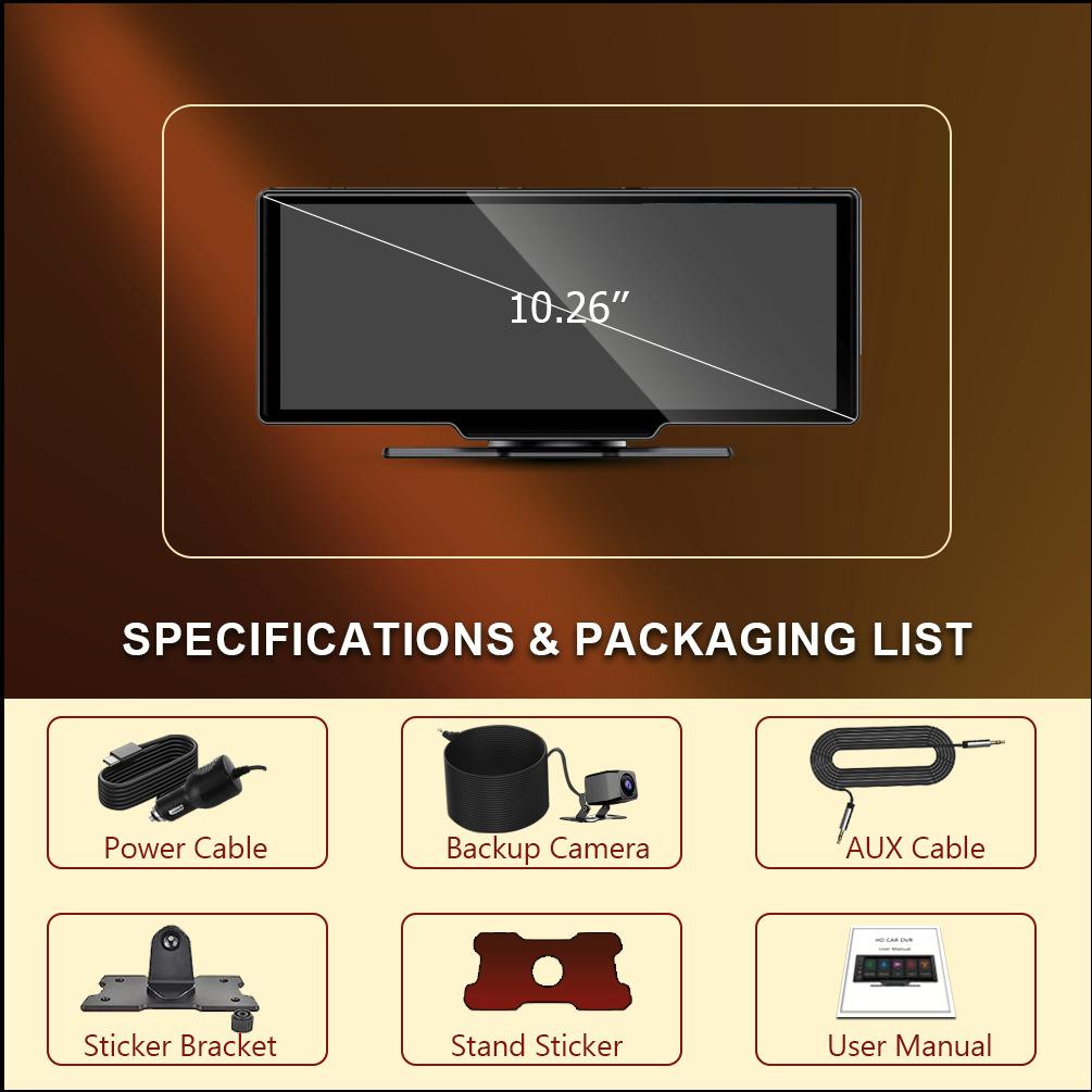 4K High-Definition Wireless Carplay Optischer Sensor Auto WiFi Navigation GPS Dual Recording Fahrrekorder