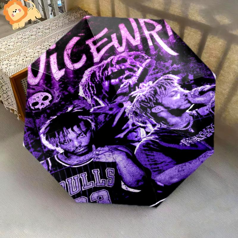 Juice Wrld: Legacy Emotion Music Folding umbrella Portable 8 paraphenoid bones Three folds Umbrella travel