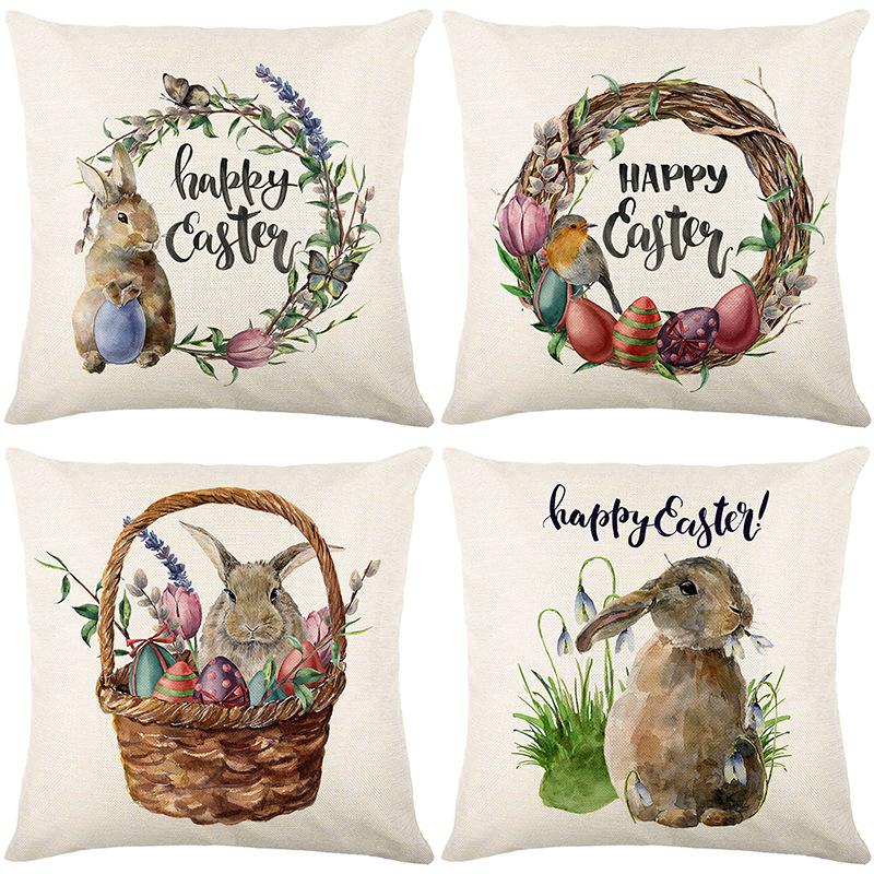 Easter Pillowcase Holiday Decoration Pillowcase Sofa Cushion Pillowcase
