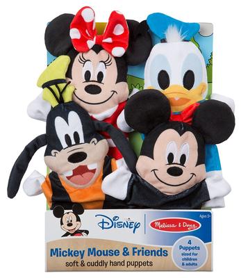 Disney Mickey Mouse, Minnie Mouse, Donald, and Goofy Cute Puppet Set of 4 Plush Dolls, Word Play, Educational Toy [Parallel Import]