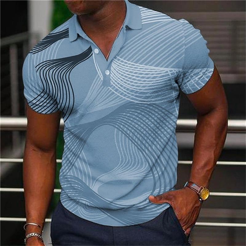 

3D Printed Striped Men s Polo Shirt Summer Fashion Short Sleeve Golf Shirt Casual Fashion Trend Classic Male Clothing Polo Tops 5XL