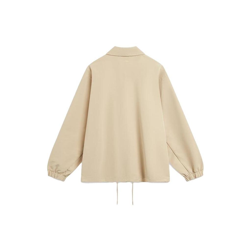 Li-Ning Sports Lifestyle Series Letter Logo Printed Polo Jacket Men Jackets Cocoa AJDT739-2