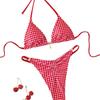2026 New Printed Pendant Sexy Adjustable Belt Triangle Cup Bikini Split Swimsuit Women
