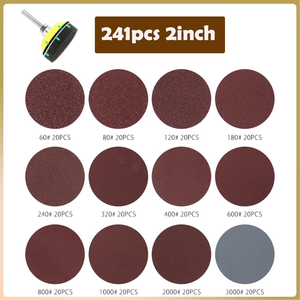 25/50/75mm Sanding Disc 1"2" 3inch 60-10000 Grit Polishing Sandpaper Assortment for Drill Grinder Rotary Tools Die Grinder Wood