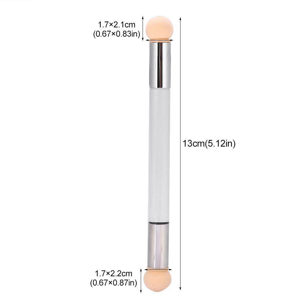 Double End Gradient Shading Brush 4 Extra Sponge Heads Ombre Nail Brush Gradient Shading