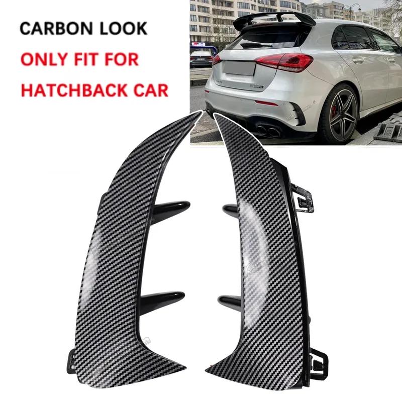 For Mercedes Benz A Class W177 A200 A220 A35 AMG Hatchback 2018-2023 Rear Bumper Trim Lip Spoiler Stickers Fender Glossy Black