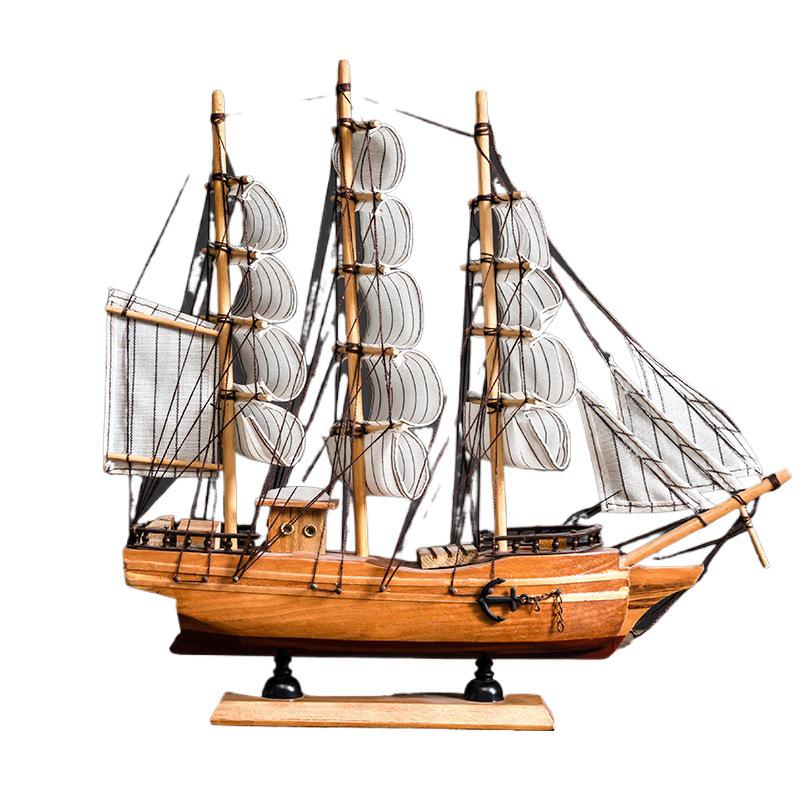 Smooth Sailing Boat Model: Desktop & Bookshelf Ornament for Home Decor