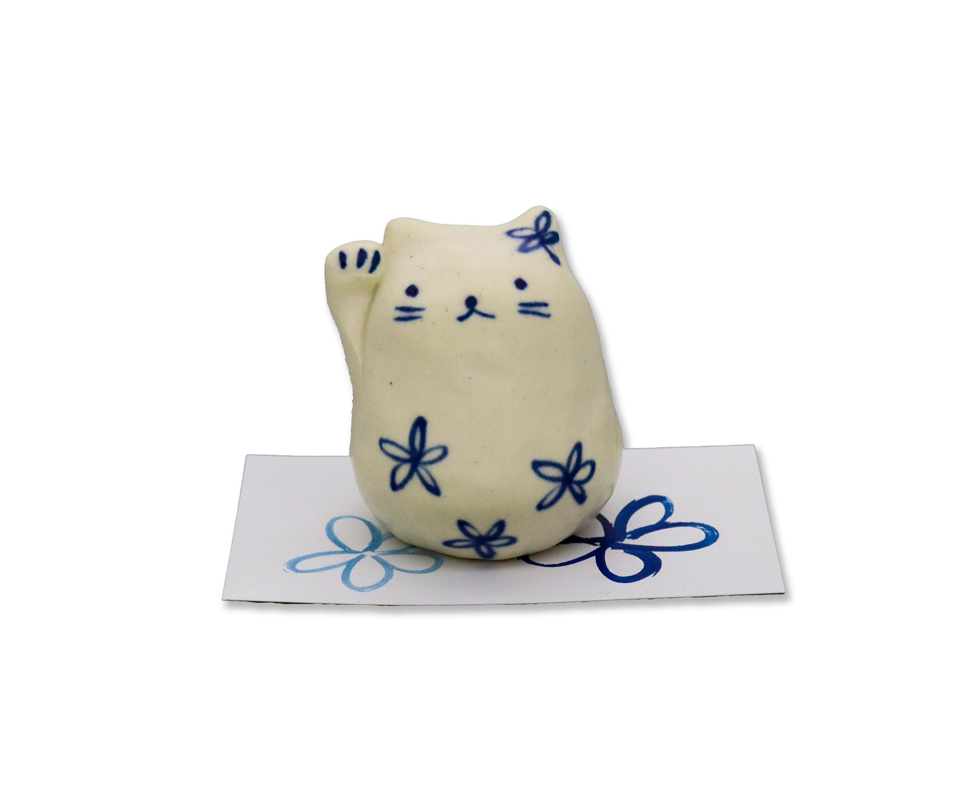 Дом ремесленника, окрашенный кот, сделано в Японии, Манэки-нэко (Цветок)