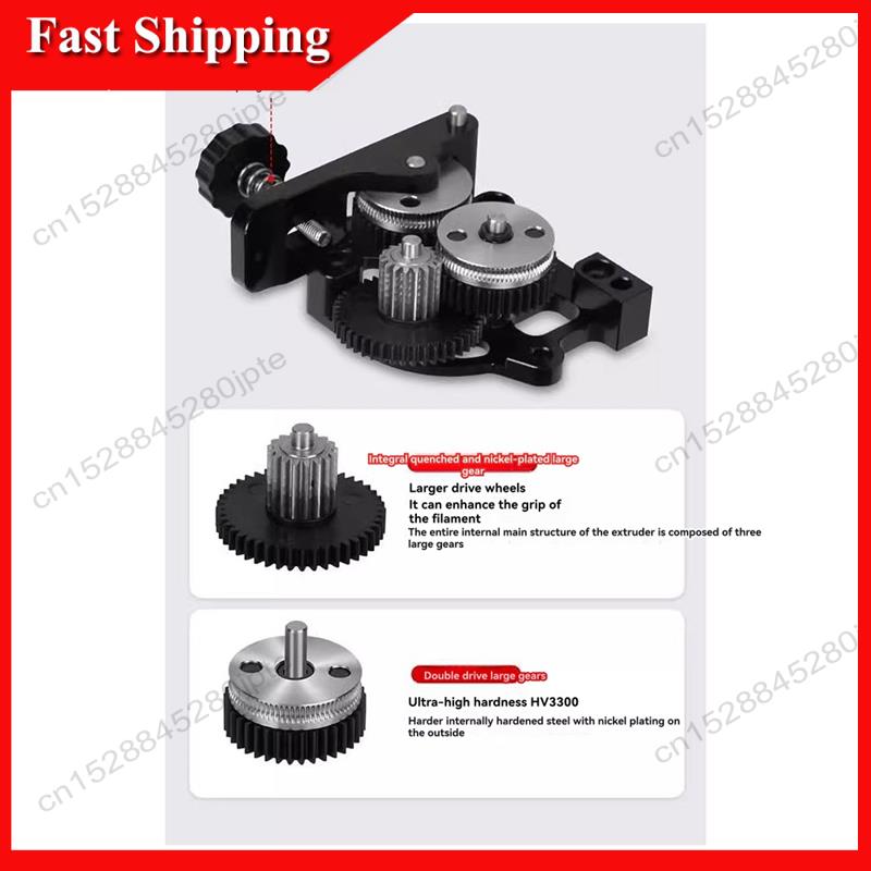 -ABUB HGX-LITE-Extruder Full Metal 3D Printer Accessories Kit Includes Hardened Steel Gear Reduction Extruder High Speed Motor