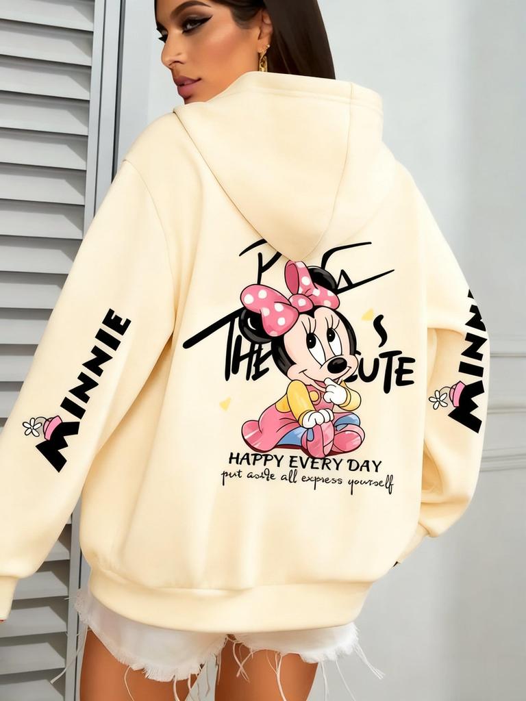 Υπερμεγέθης Vintage Disney Μπλούζα Πουλόβερ με Μοτίβο Μίνι Γυναικεία Ανδρική Καθημερινή Φούτερ Μπλούζα Streetwear Μόδα Τοπ Εαρινή Φθινοπωρινή Μόδα