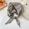 Stripe Print Snow Flower Scarves Sweet Cotton Linen Headscarf Bandanas Shawl Headband  Summer