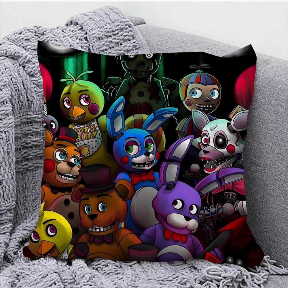 F-Five N-Nights At F-Freddys Game Pillow Case Square Pillow Bedroom Sofa Leisure Comfort Cushion Car Living Room Home Decoration