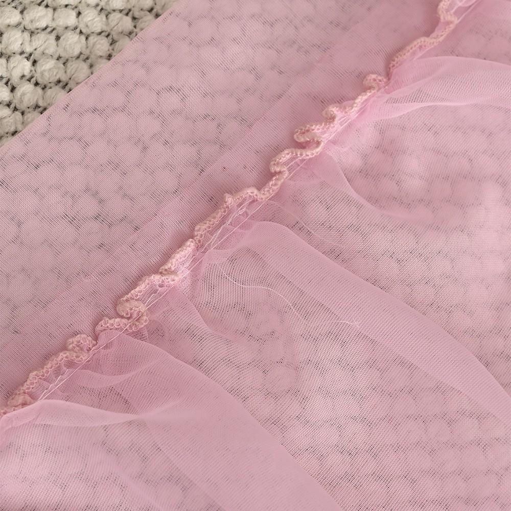 1PCS Decoration 3 Laces Lace Curtains Solid Colour Rod Pocket Sheer Curain Translucent Home Decor Window Screen Bedroom