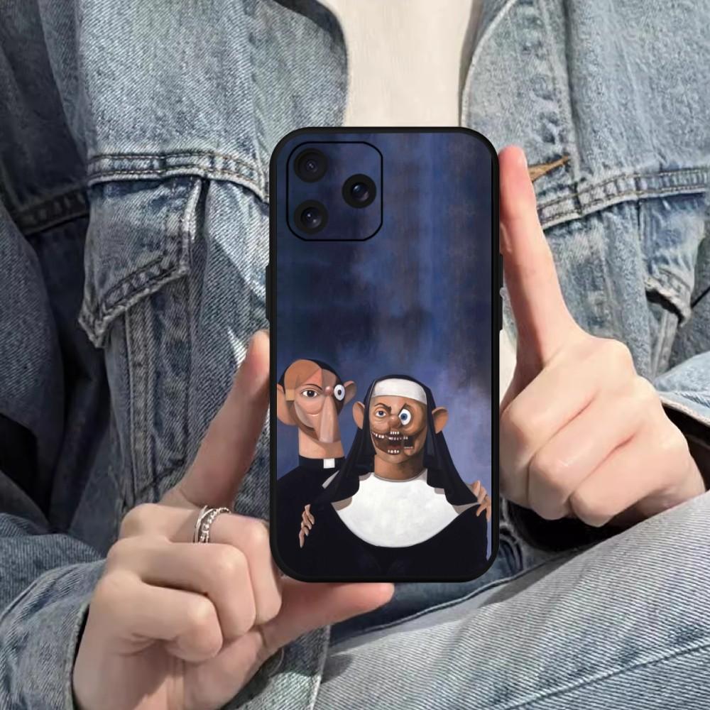 George Condo Art Phone Case For Samsung S20 S21 S22 S23 S24 Note 20 4G 5G Plus Ultra Black Soft Shell