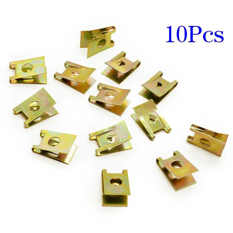 10/20/30/50/100pcs Car Screw Base U-Type Clips Car Fastener Clips Motor Automobile Engine Fender Bumper Guard Plate Clamp