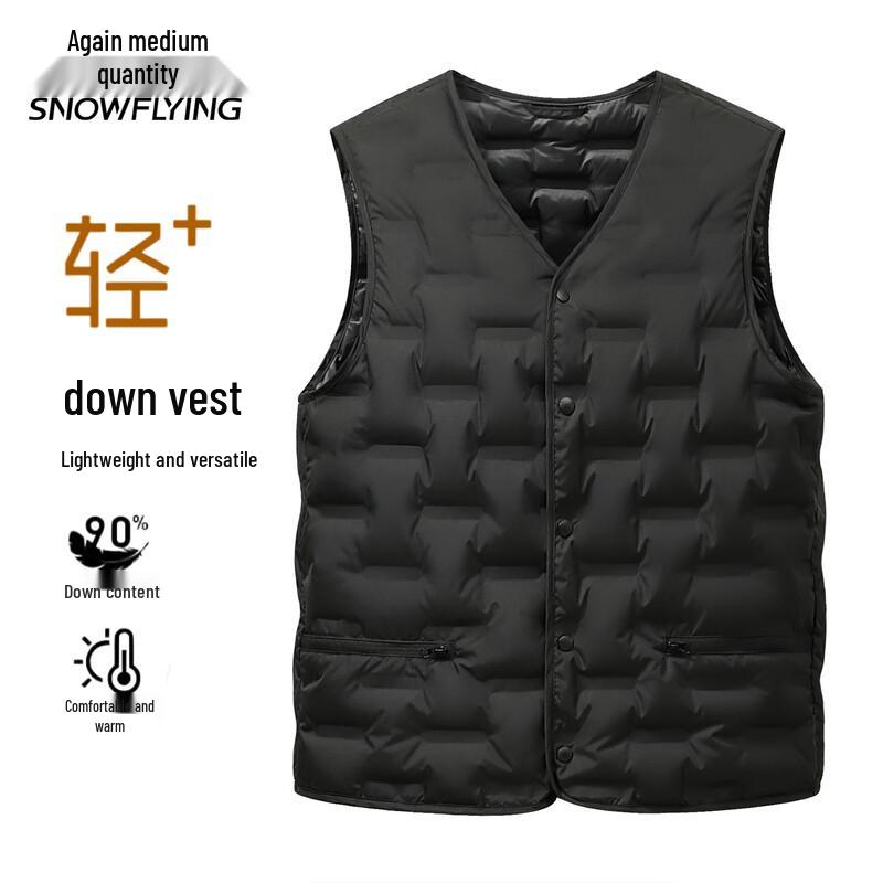 SNOWFLYING Men's Lightweight V-Neck Down Vest