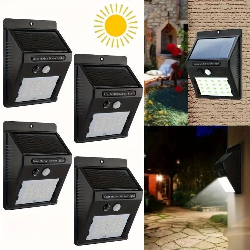 30W Solar Motion Sensor Wall Lights IP68 Waterproof Outdoor  Touch Control, Flush MountOutdoor Waterproof Landscape Courtyard