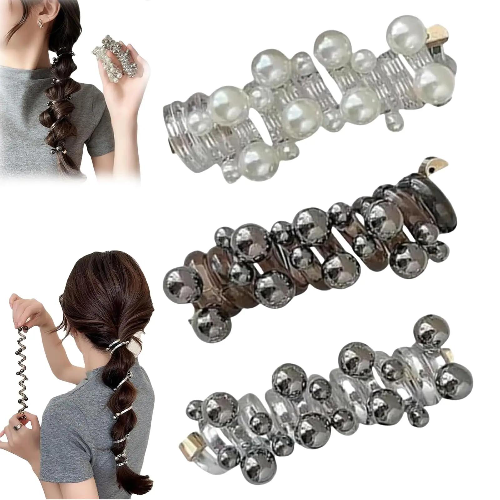 

Скрученные волосы Проволока для волос Проволока для волос из конского волоса Жемчужная телефонная резинка для волос Эластичные резинки для волос Эластичные спиральные резинки для волос для женщин Девушек Резинка для хвостика