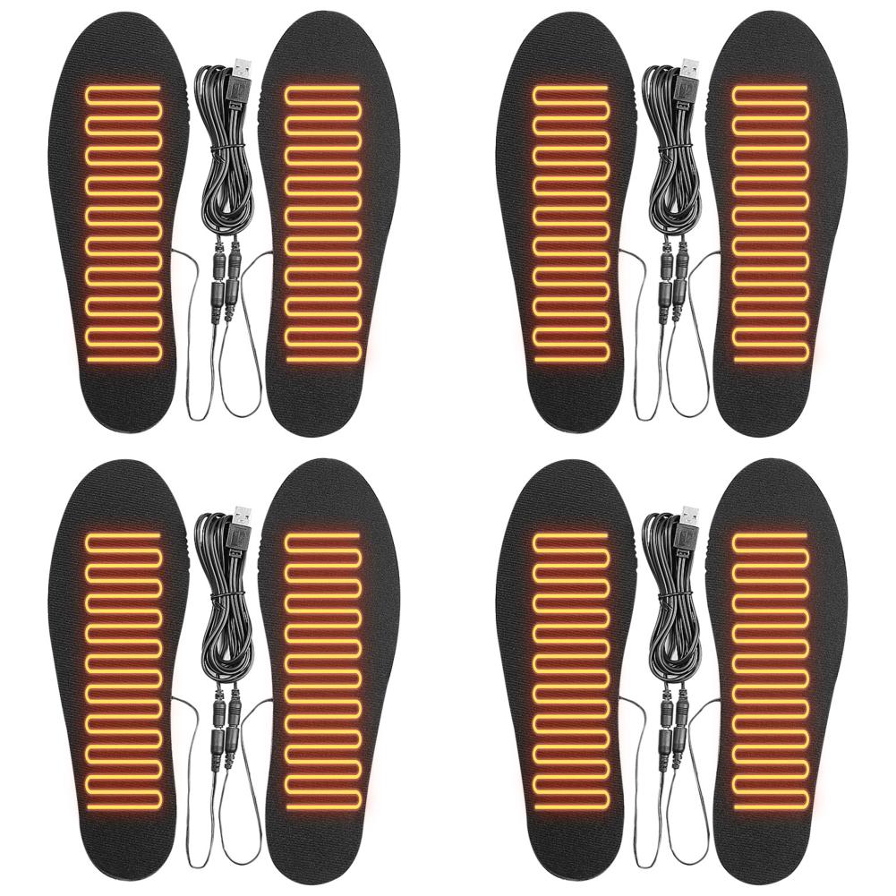 5-1ks Elektrické vyhřívané vložky do bot Omyvatelné Dobíjecí Ohřívače nohou Elektrické vyhřívané vložky pro muže ženy USB Vyhřívané vložky do bot