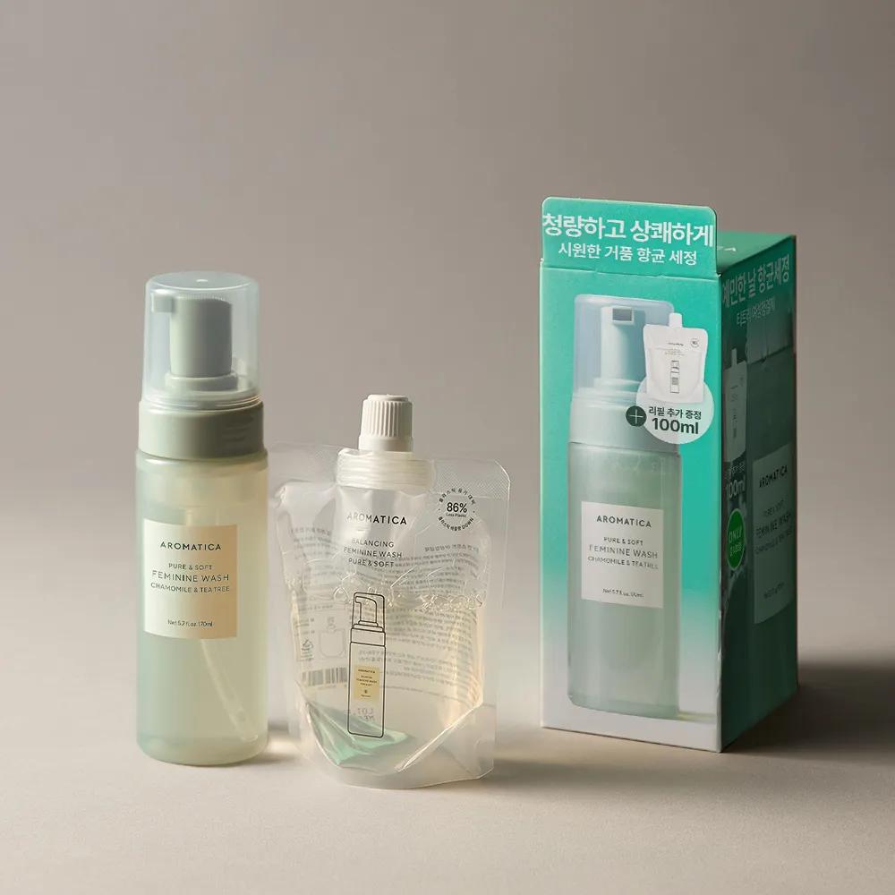 AROMATICA Pure & Soft Feminine Wash Chamomile & Tea Tree 170ml Set (+Refill 100ml)