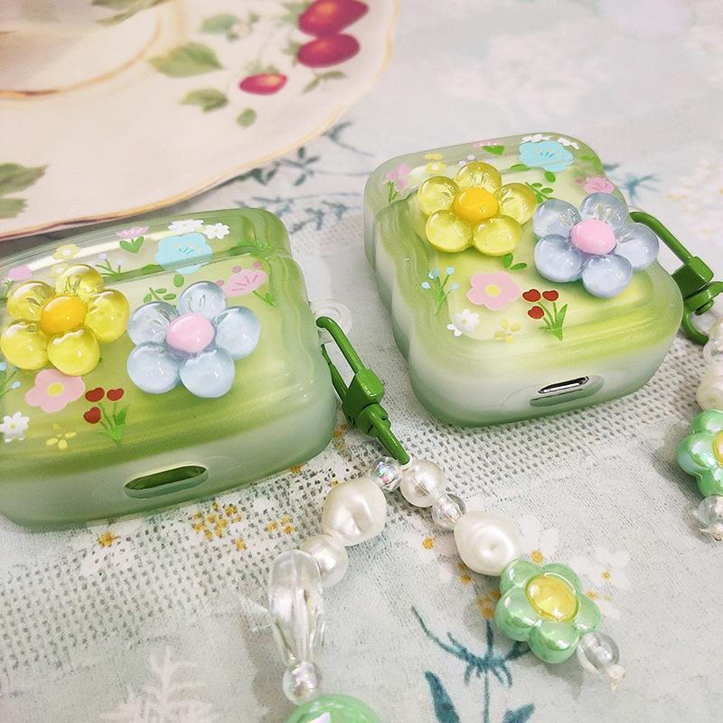 Small Fresh Three-dimensional Flower Suitable for AirPods Protective Cover Third Generation Pro1 Apple Wireless Bluetooth Headset Cover 1st Generation