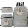 Pusheen fette Katze niedlicher Cartoon bedruckter Schulranzen grenzüberschreitende Studenten tragbare Umhängetasche Federmäppchen dreiteiliges Set