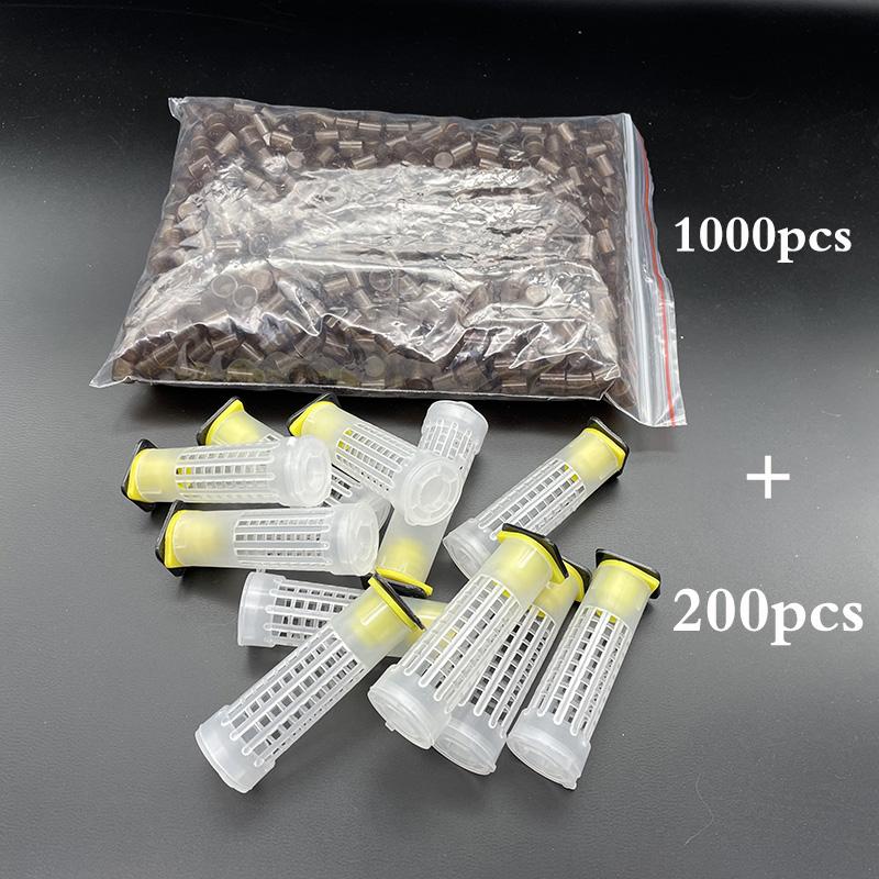Wholesale 200PCS Protective Cover Cage 1000PCS Brown Cel Plastic Queen Rearing System Beekeeping Bee Tools Supplies Cupkit