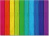 Rainbow Wood Grain Print Area Rug, Colorful Striped Design Non-Slip Floor Mat for Living Room Bedroom Home Decor Carpet