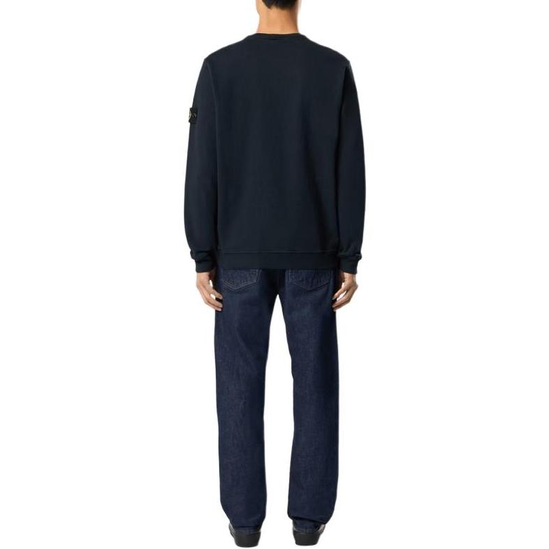 Stone Island Badge Patch Crew Neck Long Sleeve Sweatshirt Men sweatshirt L1S156100034S0060-V0020