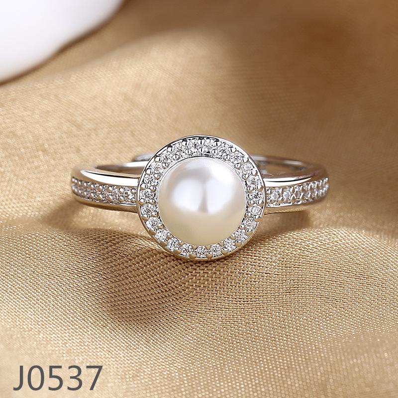 Korean Light Luxury Pearl Ring for Women – High-End Adjustable Index Finger Jewelry, Customizable Setting.