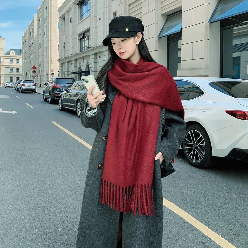 Mink hair scarf light luxury high-end imitation cashmere scarf women's winter Korean atmosphere men's shawl scarf autumn and winter