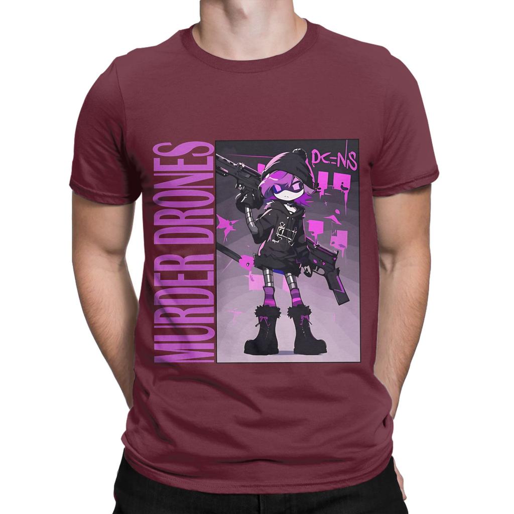 Murder Drones purple poster Novelty 100 Cotton TShirt Murder Drones Tops Tees For Unisex
