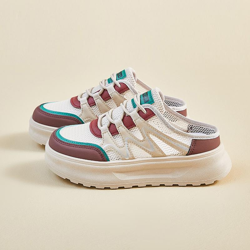 

Летние белые туфли с полуподдержкой, новый стиль для студенток, толстая подошва, увеличенная высота, сетчатые, дышащие и повседневные 35