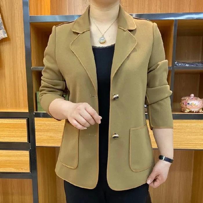 Spring Women s Solid Color Slimming Suit Jacket: Versatile, Stylish, Plus Size XL хаки
