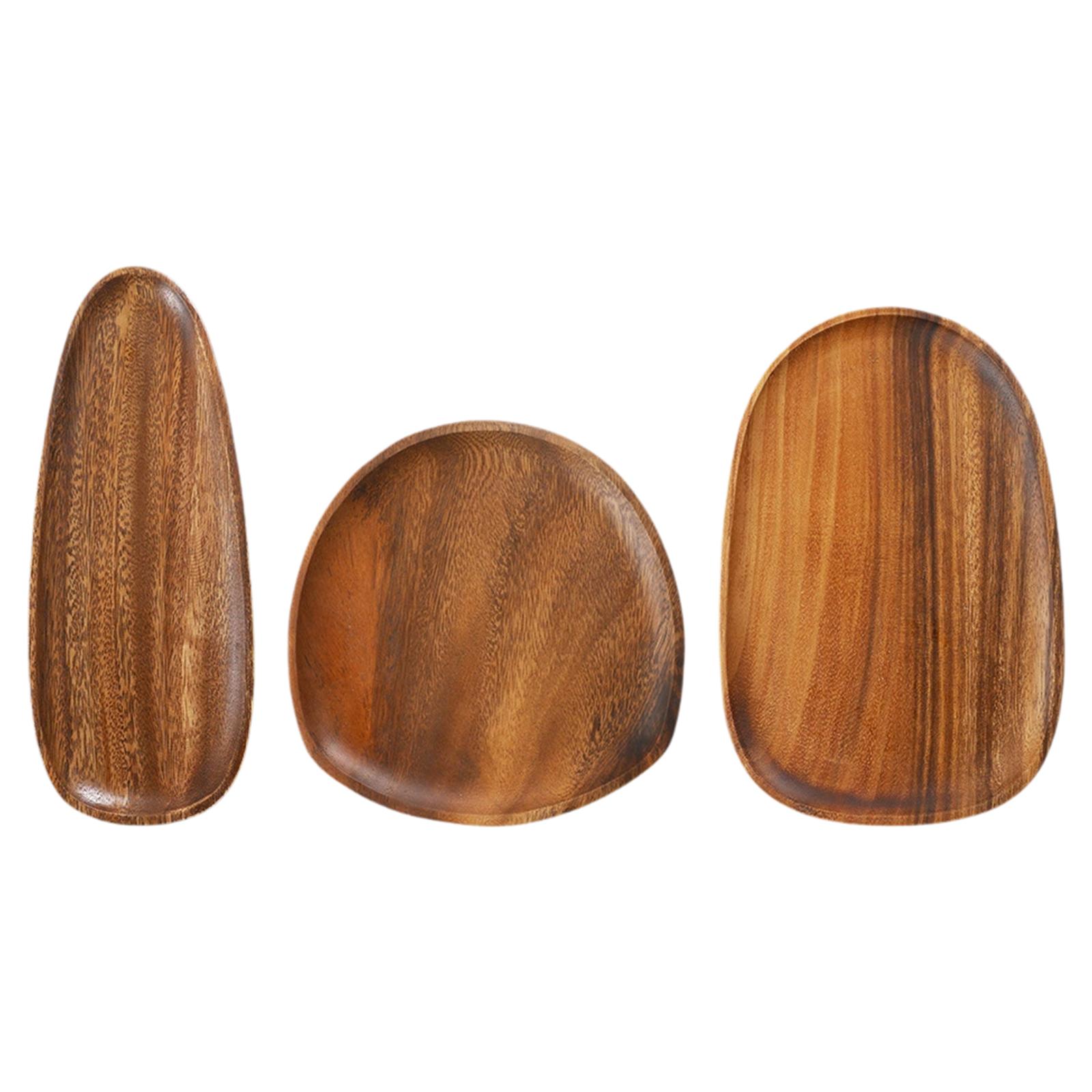 Wooden Serving Tray Jewelry Dish Ornament Key Bowl Multipurpose Artwork Earrings Necklace Organizer Cupcakes Container 20x20x2 cm