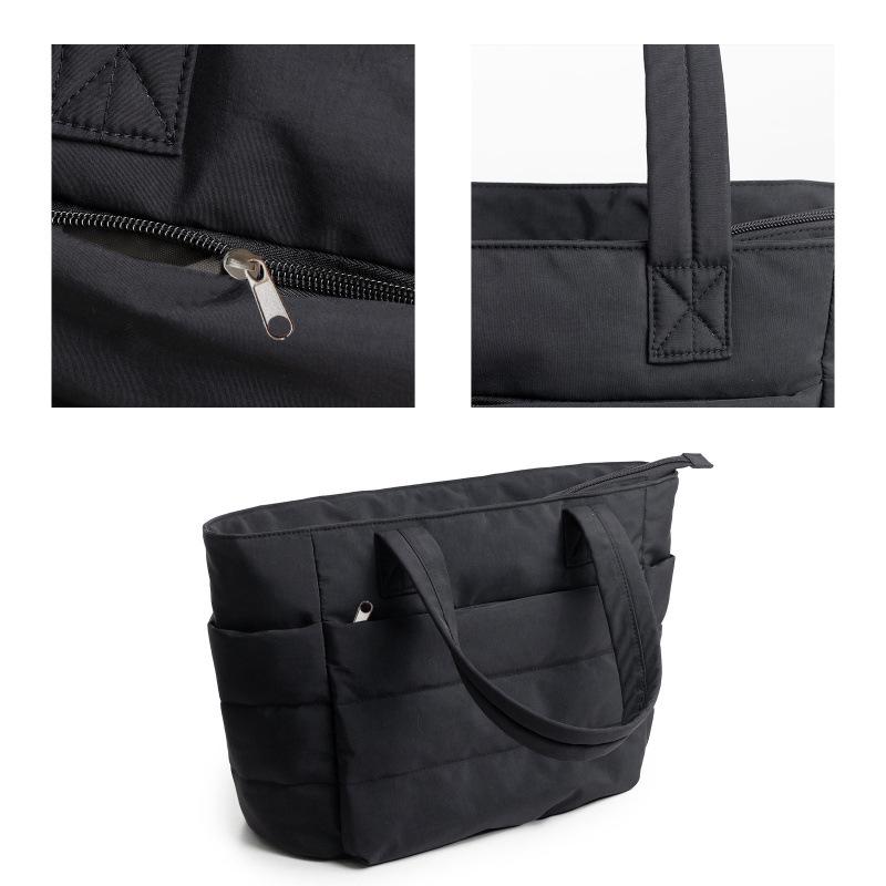 Women'S Lightweight Puffy Tote Bag, Soft Quilted Handbag For Travel Work Beach Gym Shopping