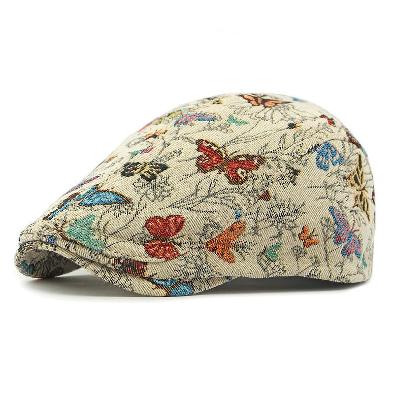 

Осенне-зимняя шапка женская берет с принтом бабочки винтажный берет с утиным язычком вперед кепка с козырьком