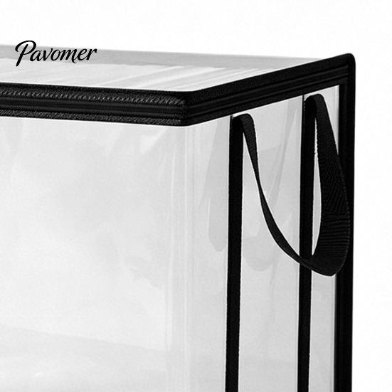 Student Textbooks Organizer Clothes Storage Bag, with Lid And Handles, Large Capacity Dustproof Study Room Organizer, Transparent PVC Container