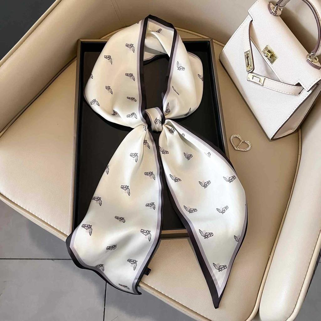 Classic retro spring and autumn imitation silk long silk scarf women's scarf neck protection scarf thin decorative scarf new versatile