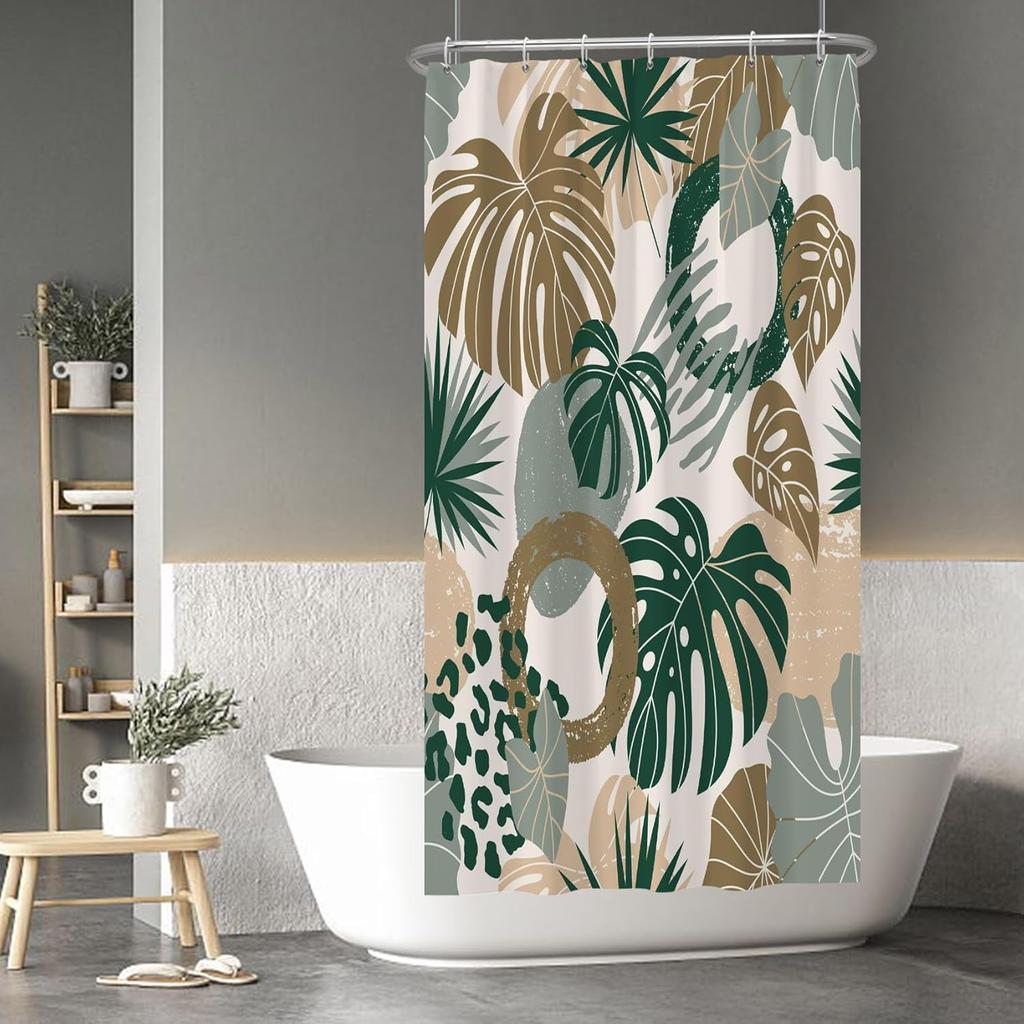 Cartoon Cactus Shower Curtain Tropical Plants Mexican Texas Minimalism Black And White Decorative Artistical Shower Curtains For
